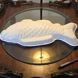 White Fish-Shaped Ceramic Platter